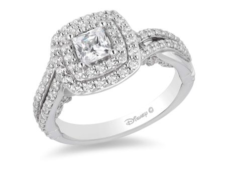 Enchanted Disney Fine Jewelry 14K White Gold with 1 1 4 CTTW Cinderella Carriage Engagement Ring Cheap