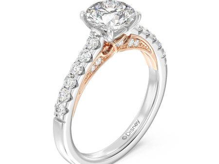 Enchanted Star Lab Grown Diamond 14K Gold Aurora Single Row Pave Engagement Ring Fashion