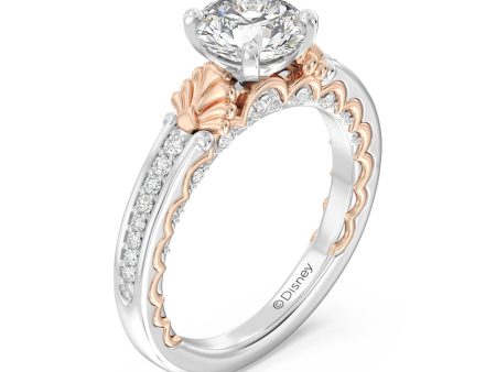 Enchanted Star Lab Grown Diamond 14K Gold Ariel Two-Tone In-Lay Engagement Ring For Sale