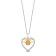 Enchanted Disney Fine Jewelry Sterling Silver and 10K Yellow Gold With 1 6 CTTW Tiana Heart Pendant Necklace Hot on Sale