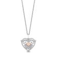 Enchanted Disney Fine Jewelry Sterling Silver and 10K Rose Gold With 1 5 CTTW Diamonds Ariel Heart Pendant Necklace Online Hot Sale