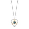 Enchanted Disney Fine Jewelry Sterling Silver and 10K Yellow Gold with Diamond Accent and Heart London Blue Topaz Merida Heart Pendant Necklace on Sale