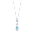 Enchanted Disney Fine Jewelry Sterling Silver White topaz and Sky Blue Topaz Elsa Snowflake Pendant Necklace on Sale