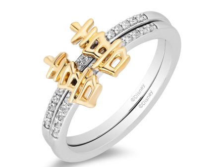 Enchanted Disney Fine Jewelry Sterling Silver and 10K Yellow Gold with 1 6 CTTW Diamond Mulan Ring Online