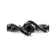 Enchanted Disney Fine Jewelry Black Rhodium over Sterling Silver with 1 10 CTTW Black Diamond and Onyx Maleficent Ring For Sale