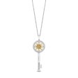 Enchanted Disney Fine Jewelry Sterling Silver and 10K Yellow Gold With 1 6 CTTW Diamond and Peridot Tiana Key Pendant Necklace Sale