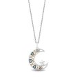 Enchanted Disney Fine Jewelry Sterling Silver and 10K Yellow Gold Diamond and Blue Topaz Aladdin 30th Anniversary Jasmine Star & Moon Pendant Necklace Online