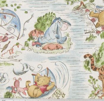 Disney Winnie The Pooh Day in The Park Fabric 10 yards Sale