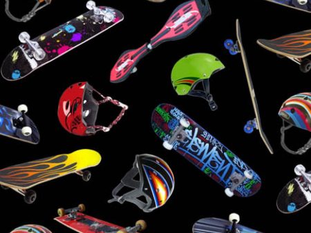 Skateboard Skateboarding Sports Collection Fabric by the yard Online now