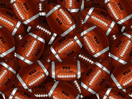 Packed Footballs Football Sports Fabric by the yard For Sale