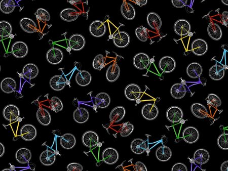 Bike Black Sports Collection Fabric by the yard Fashion