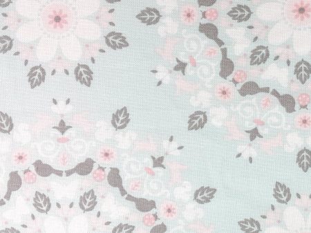 Aqua Pink Damask Floral Fabric by the yard Online now