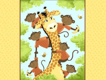 Oolie Jungle Safari Quilt Panel Sheep Lamb Fabric by the yard Cheap