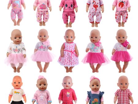 Doll Clothes 15 Styles T-Shirt+Skirt Pants Unicorn Dress Fit 18 Inch American Doll&43 Cm Baby Doll For Our Generation Girl`s Toy Supply