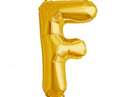 Alphabet F Premium Gold Foil Balloons Cheap