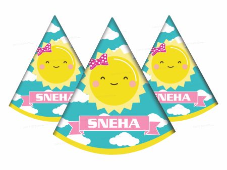 Sunshine Theme Girl Personalized with Name Hat Discount