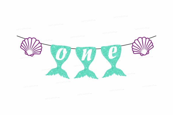 Mermaid Theme Personalized with Baby Age Hanging Sale