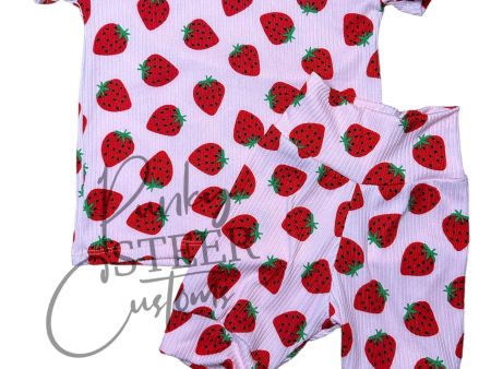 2t strawberry rib knit lounge set on Sale