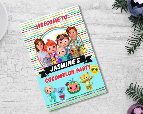 Coco Melon Theme Girl Personalized Welcome Board Discount