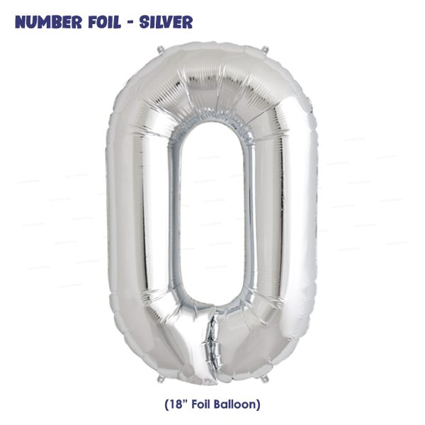 Number 0 Premium Silver Foil Balloon on Sale