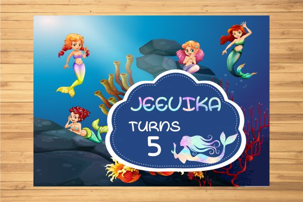 Mermaid Theme Customized Backdrop Online