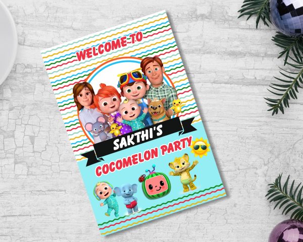 Coco Melon Theme Boy Personalized Welcome Board Online Hot Sale