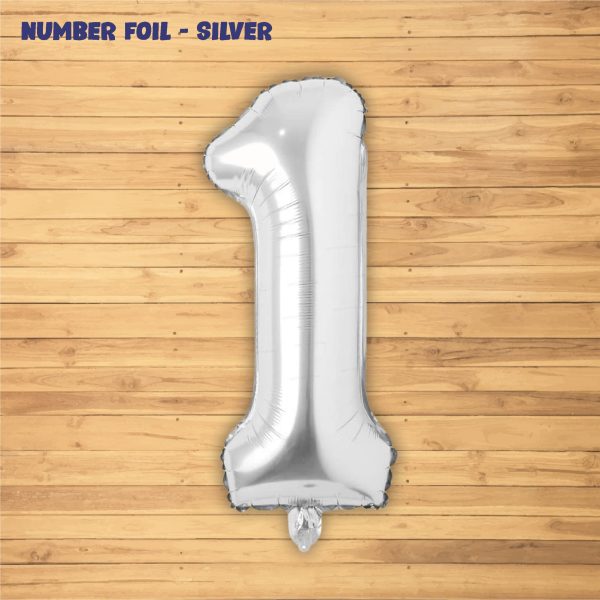 Number 1 Premium Silver Foil Balloon Fashion