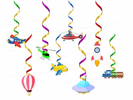 Aeroplane Theme Colourfull Swirls For Discount