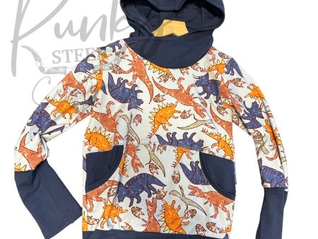 6-9y blue Dino hoodie Online