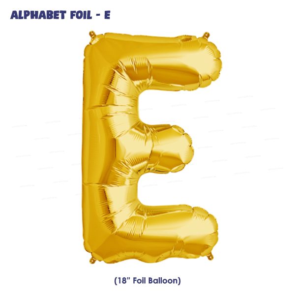 Alphabet E Premium Gold Foil Balloons on Sale