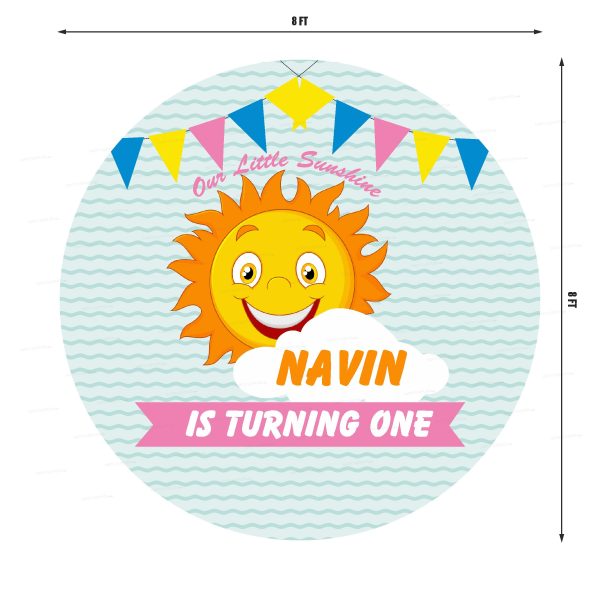 Sunshine Theme Boy Personalized with Name Backdrop Discount