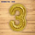 Number 3 Premium Gold Foil Balloon on Sale