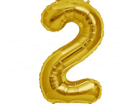 Number 2 Premium Gold Foil Balloon For Discount