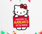 Hello Kitty Theme Customized Welcome Board Fashion