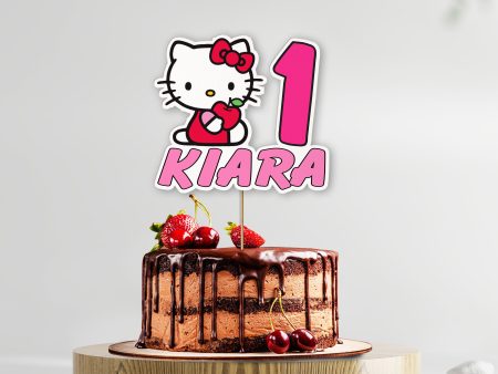 Hello Kitty Theme Personalized Cake Topper For Discount