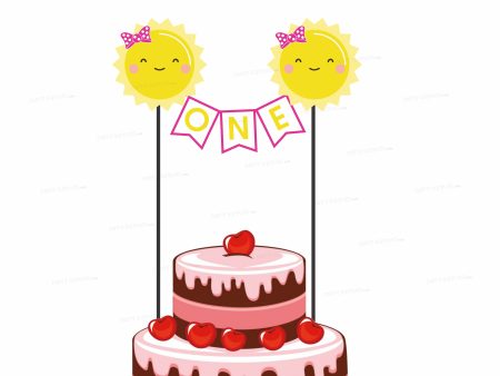 Sunshine Theme Girl Baby Age Cake Topper Online Hot Sale