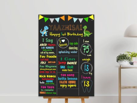 Dinosaur Theme Personalized Chalk Board Online