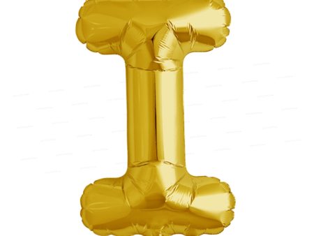 Alphabet I Premium Gold Foil Balloons For Sale