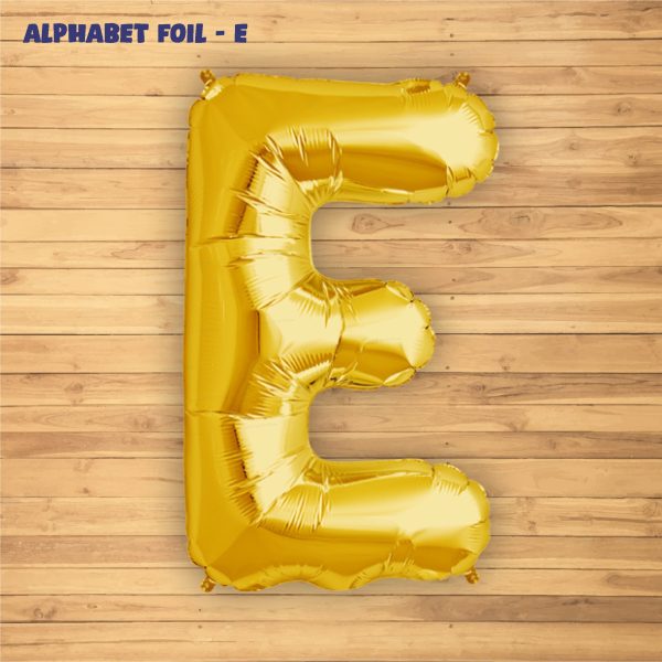 Alphabet E Premium Gold Foil Balloons on Sale