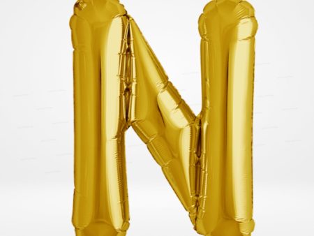 Alphabet N Premium Gold Foil Balloon Online Sale