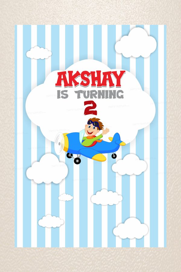 Aeroplane Theme Personalized Welcome Board Online