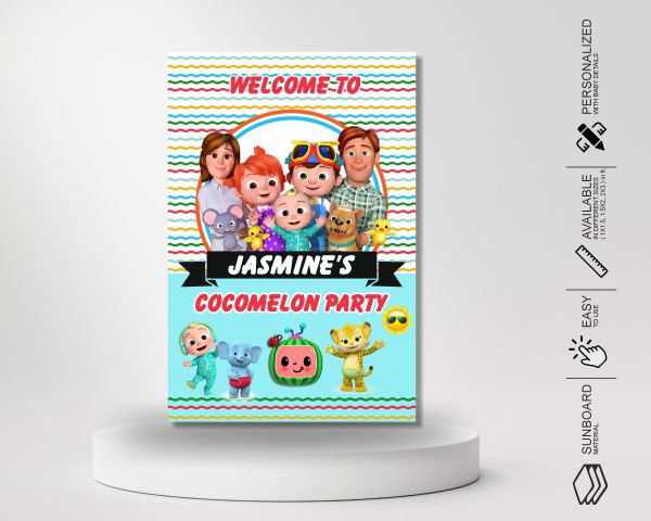 Coco Melon Theme Girl Personalized Welcome Board Discount