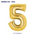 Number 5 Premium Gold Foil Balloon Sale