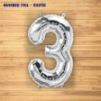 Number 3 Premium Silver Foil Balloon Discount