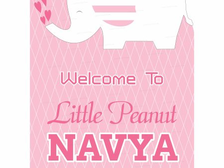 Pink Elephant Theme Customized Welcome Board Online now