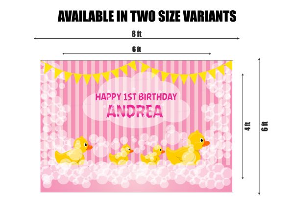 Duck Theme Girl With Name Backdrop Online Hot Sale