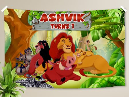 Lion King Theme Personalized Backdrop Hot on Sale