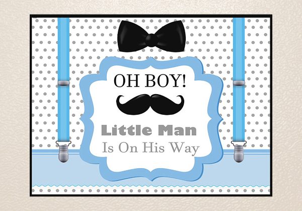 Little Man Theme Customized Backdrop Online Hot Sale