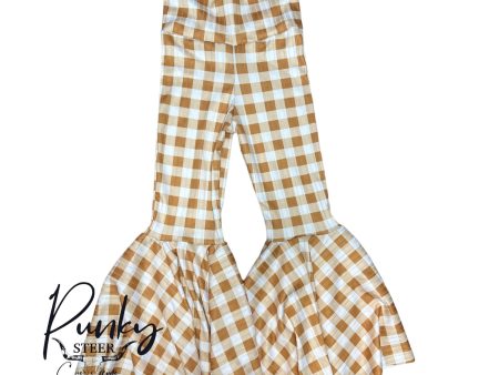 2t butterscotch checkered bell bottoms Online Hot Sale