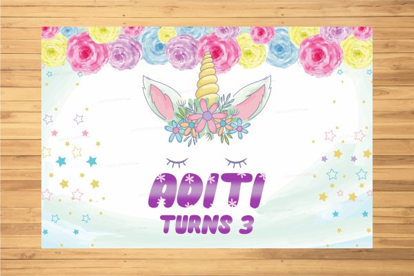 Unicorn Theme Personalized Backdrop Fashion